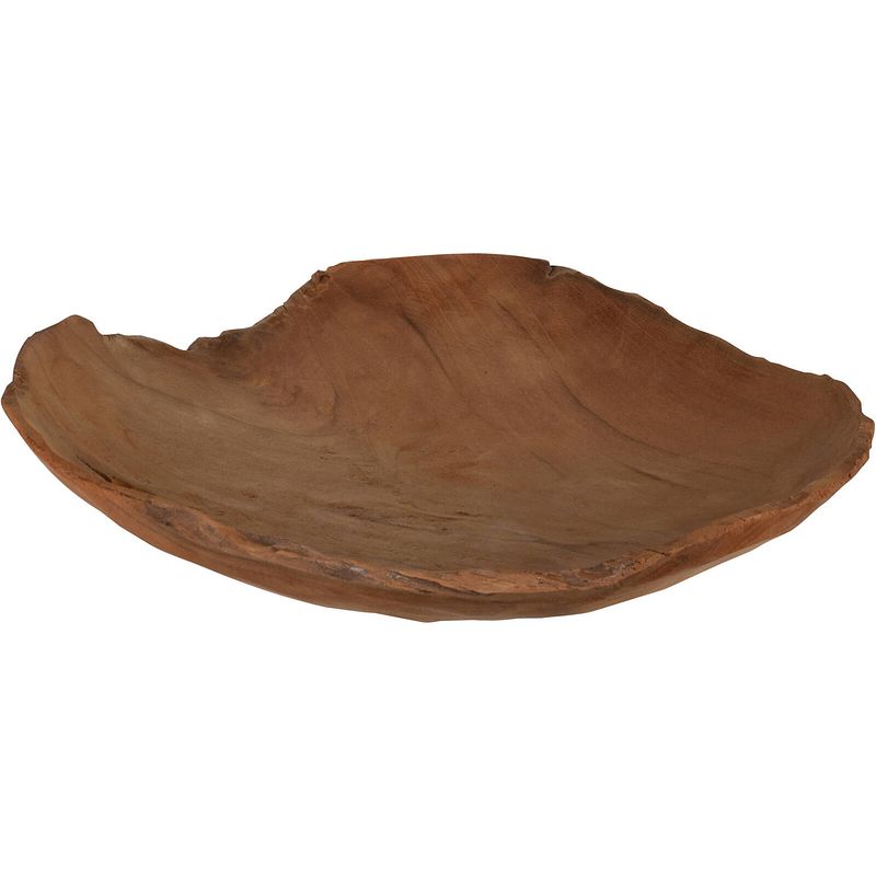 Foto van H&s collection kaarsen plateau - decoratie - teak hout - d30 cm - decoratieve schaal (binnen)