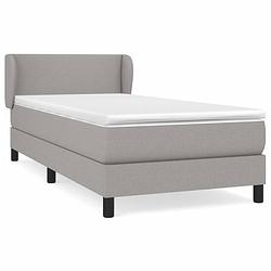 Foto van The living store boxspringbed - s comfort - bed - 203 x 103 x 78/88 cm - lichtgrijs stof - pocketvering matras