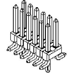 Foto van Molex 15912120 male header, inbouw (standaard) totaal aantal polen 12 rastermaat: 2.54 mm 1890 stuk(s) tube