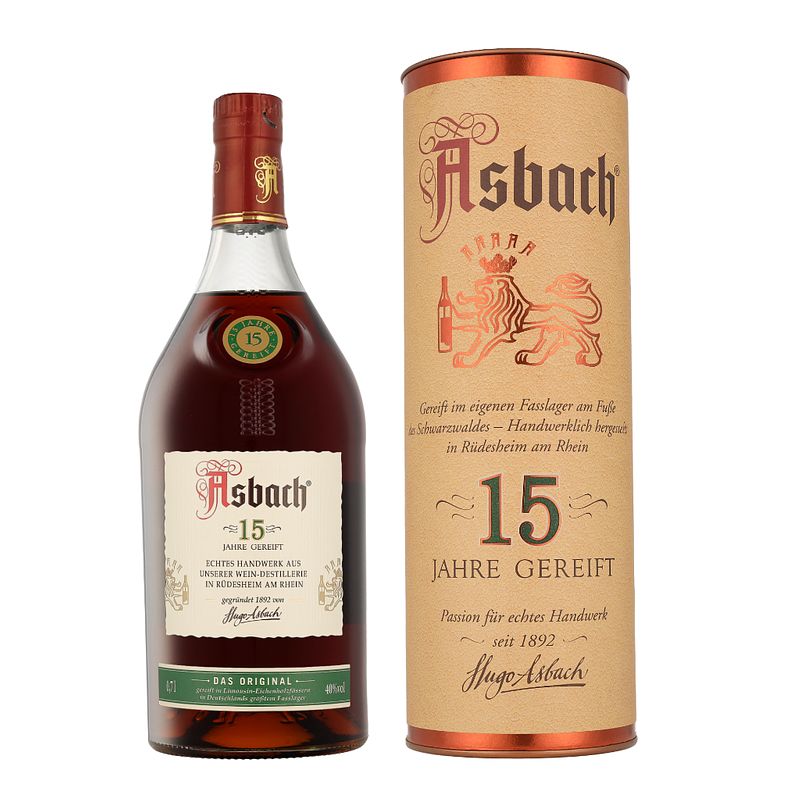 Foto van Asbach 15 years 70cl + giftbox