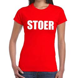 Foto van Stoer fun t-shirt rood voor dames l - feestshirts