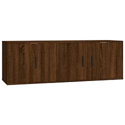 Foto van The living store televisiekastenset bruineiken - tv-meubel 80x34.5x40cm - tv-meubel 40x34.5x40cm