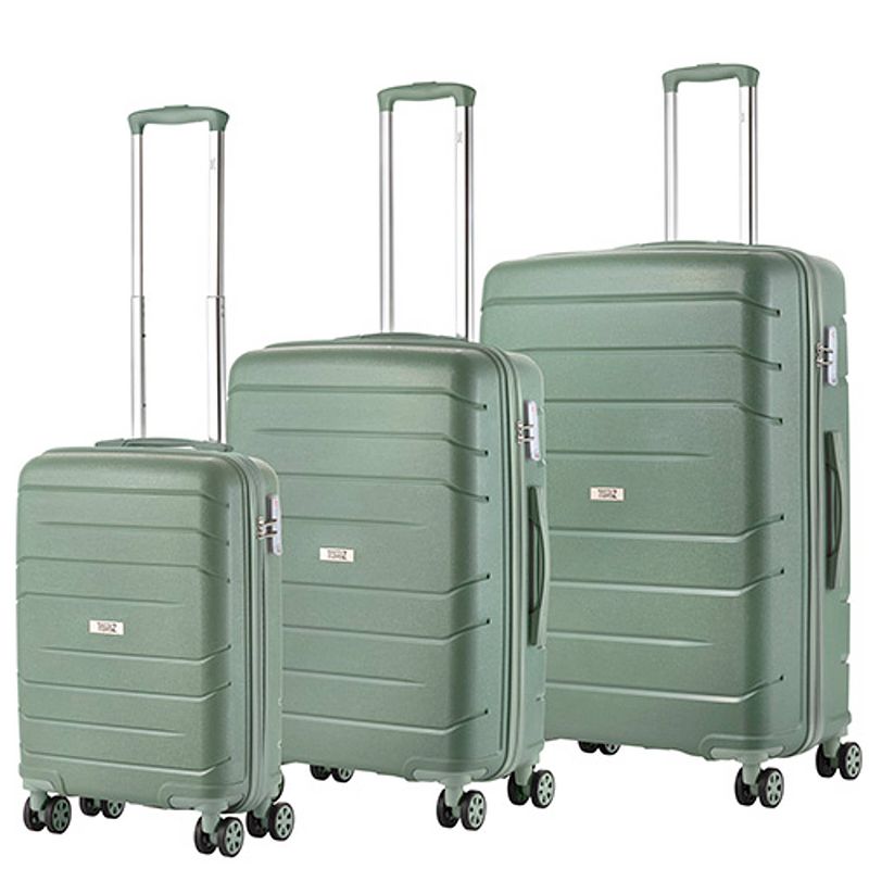 Foto van Travelz big bars kofferset trolleyset 3-delig met tsa-slot groen