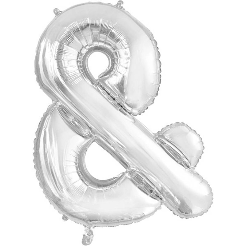 Foto van Wefiesta folieballon ampersand 86 cm zilver