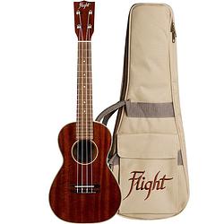 Foto van Flight heritage series muc-2 vintage satin concert ukelele met gigbag