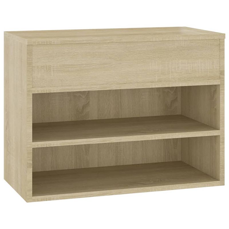 Foto van The living store opbergbank sonoma eiken - 60x30x45 cm - schoenenkast met 2 schappen