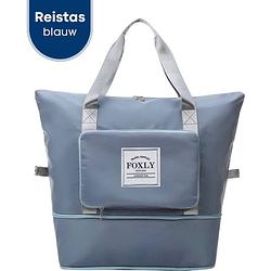Foto van Foxly® opvouwbare handbagage reistas - handbagage formaat - reistas - opvouwbaar tot 28 x 18 cm - blauw