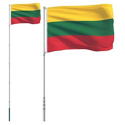 Foto van Vidaxl vlag met vlaggenmast litouwen 5,55 m aluminium