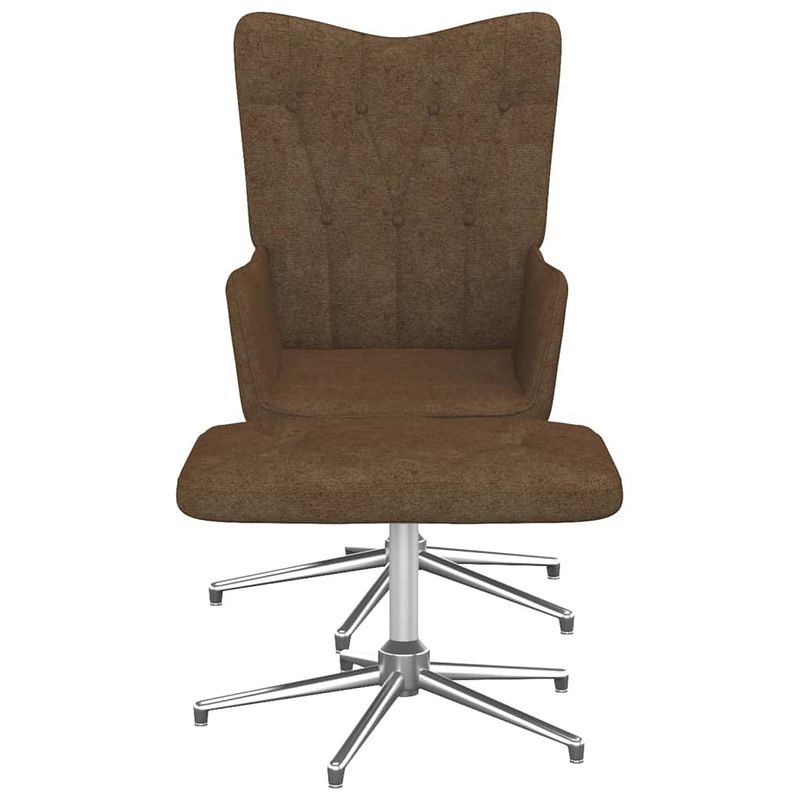 Foto van The living store relaxfauteuil - relaxstoel met voetenbank - 62x68x98cm - bruin