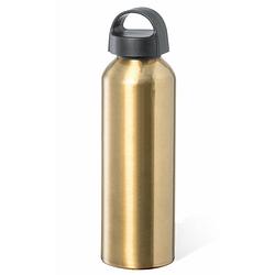 Foto van Bellatio design waterfles/drinkfles/sportfles - metallic goud - aluminium - 800 ml - schroefdop - drinkflessen