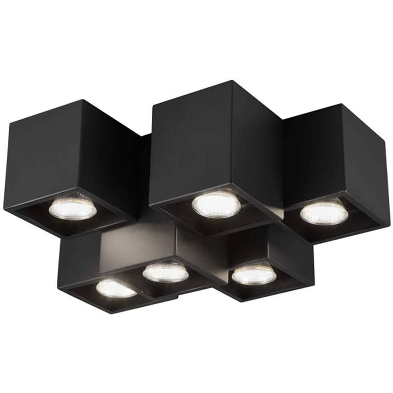 Foto van Trio plafondlamp fernando 37 cm gu10 staal 35w zwart