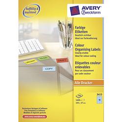 Foto van Etiket avery ilk 105x37mm 100 vel 16 etiketten per vel blauw