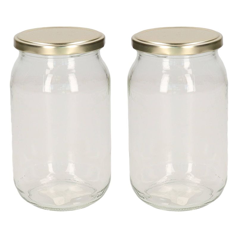 Foto van 2x luchtdichte weckpot transparant glas 900 ml - weckpotten