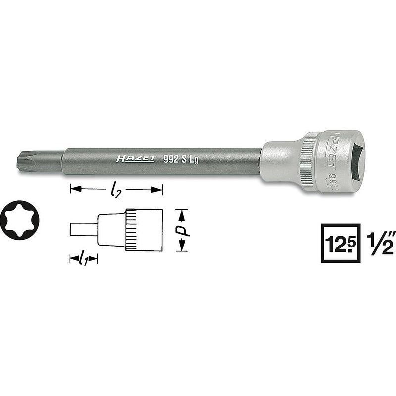 Foto van Hazet hazet 992slg-t40 binnen-torx dopsleutel-bitinzet t 40 1/2 (12.5 mm)