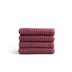 Foto van Seashell wave handdoek set - 4 stuks - oud roze - 70x140cm - premium