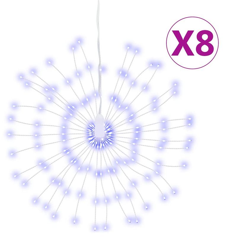 Foto van Vidaxl kerstverlichting vuurwerk 8 st 140 blauwe led'ss 17 cm