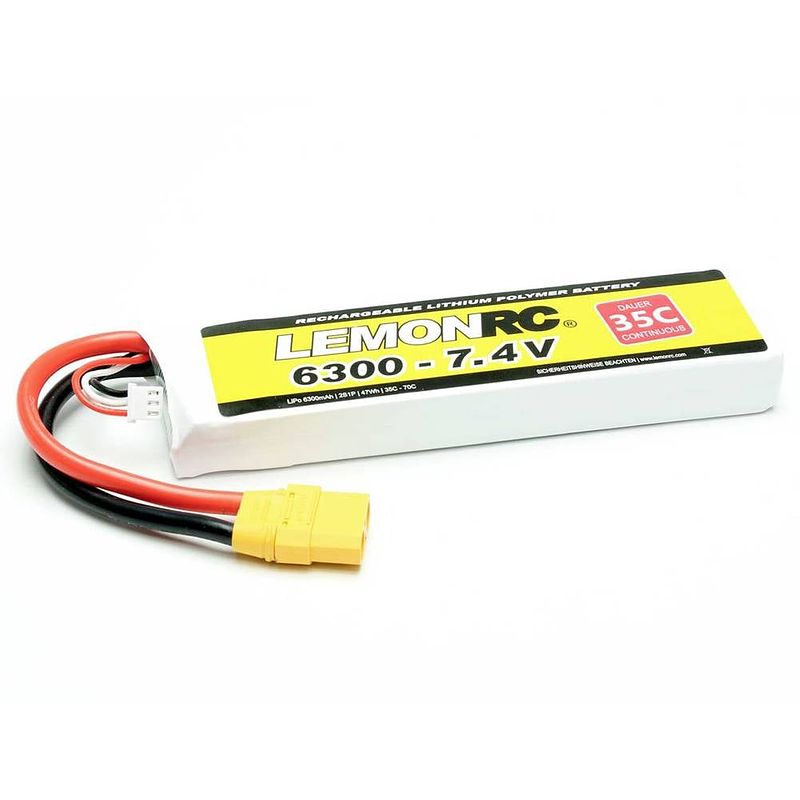 Foto van Lemonrc lipo accupack 7.4 v 6300 mah aantal cellen: 2 35 c softcase xt90