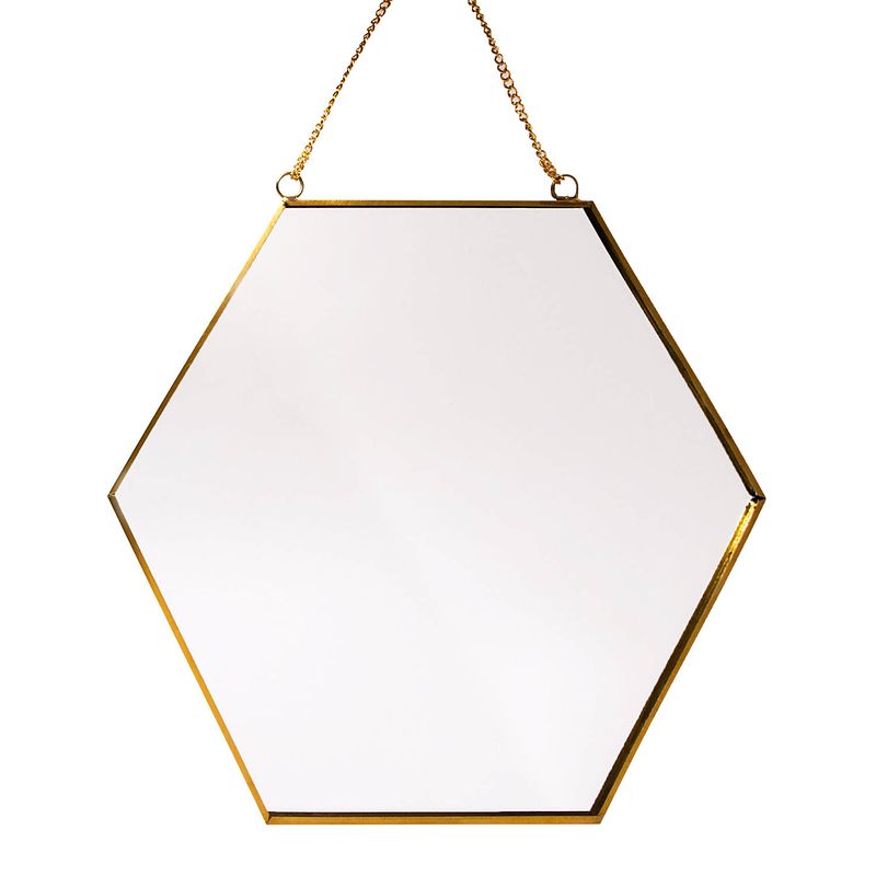 Foto van Quvio spiegel zeshoek breed - goud