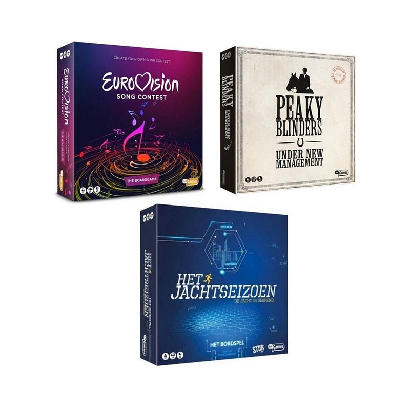 Foto van Spellenbundel - 3 stuks - eurovisie songfestival spel & peaky blinders & het jachtseizoen