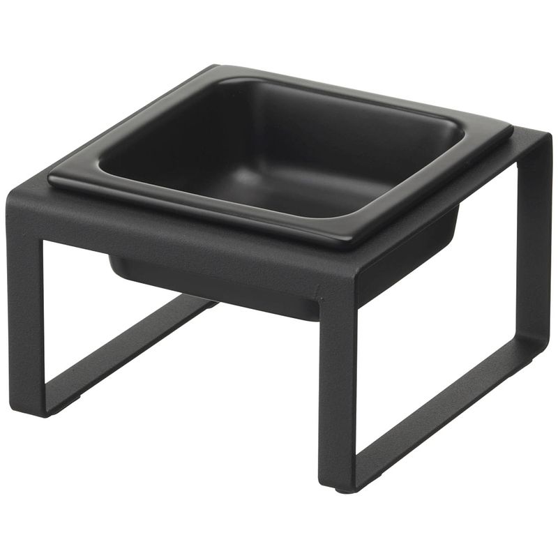 Foto van Yamazaki pet food bowl stand single - tower - black