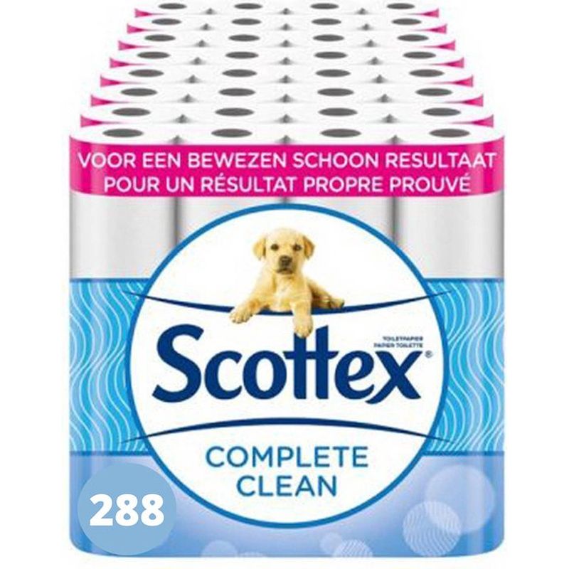 Foto van Scottex toiletpapier - compleet schoon - voordeelverpakking 288 rollen