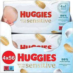 Foto van Huggies - extra care sensitive - billendoekjes - 224 babydoekjes - 4 x 56