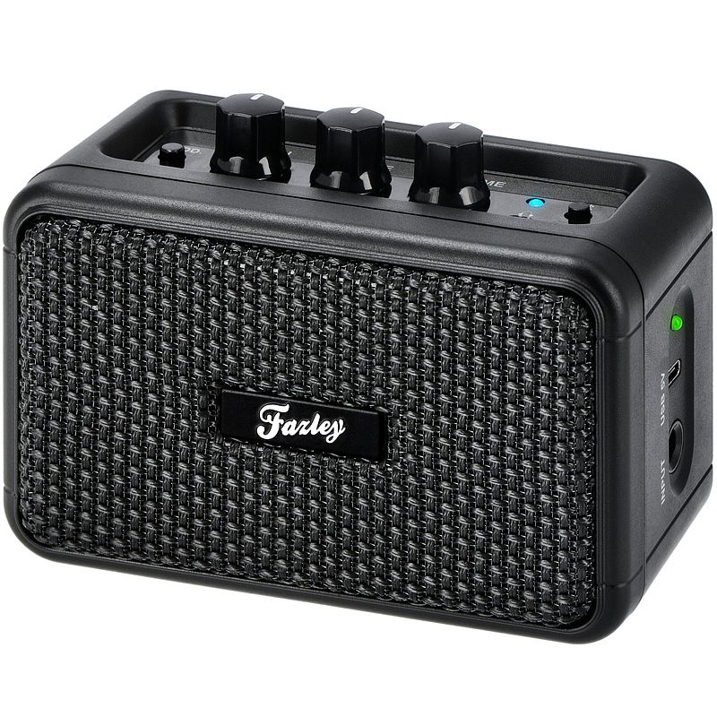 Foto van Fazley kubo bt pocket black 5w oplaadbare gitaarversterker / bluetooth speaker