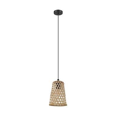 Foto van Eglo hanglamp claverdon ø18 cm - zwart/hout - leen bakker