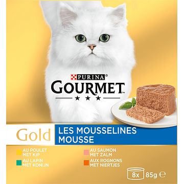 Foto van Gourmet gold mousse o.a. met kip kattenvoer nat 8 x 85g bij jumbo