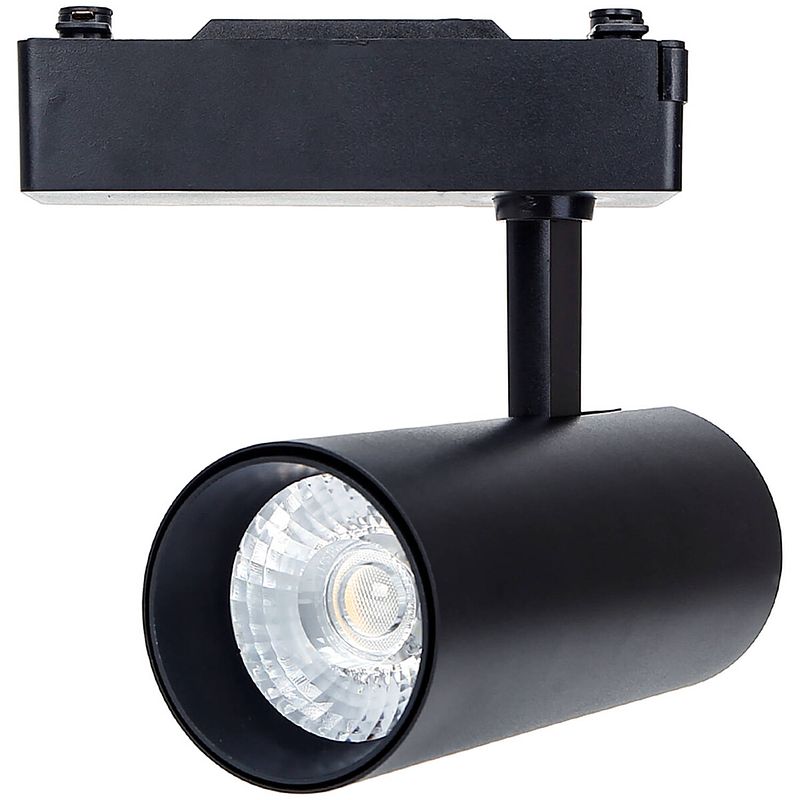 Foto van Led railverlichting - track spot - aigi - 1 fase - 24w - natuurlijk wit 4000k - rond - zwart