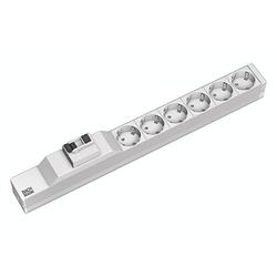 Foto van Bachmann 333.408 19 inch stekkerdoos voor patchkast 1 he apparaatcontactdoos c13 10a zwart, aluminium-zilver