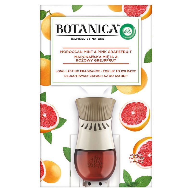 Foto van Botanica elektrische luchtverfrisser marokkaanse munt & roze grapefruit 19ml