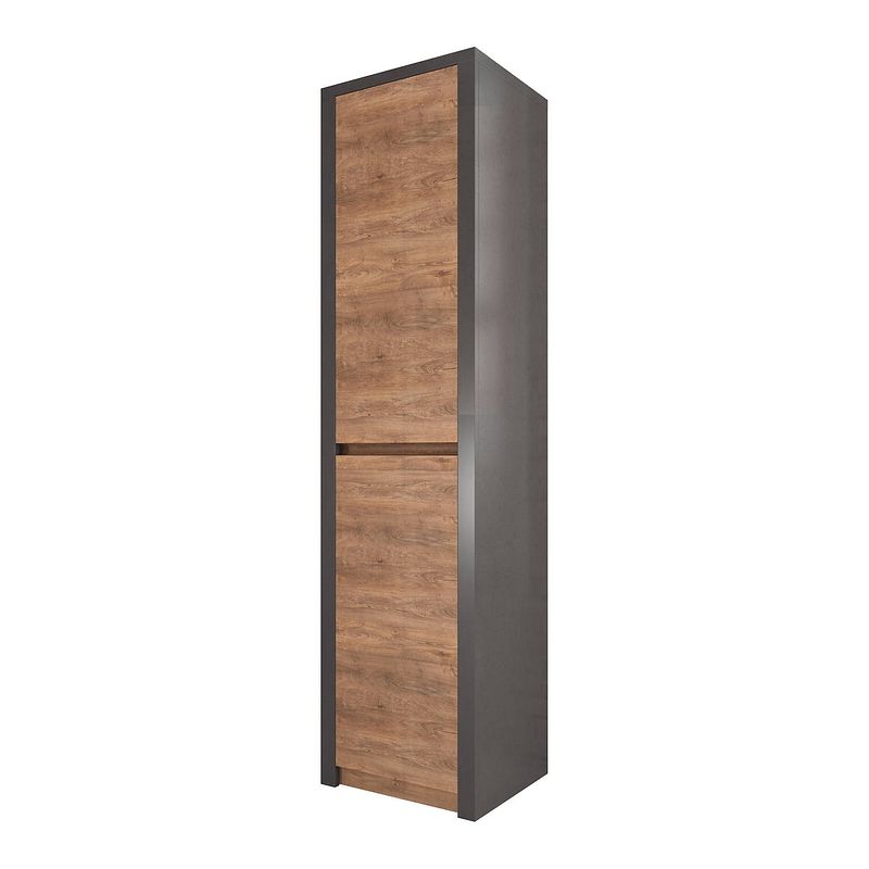 Foto van Meubella - kast monaco - eiken - grijs - 50 cm - dicht