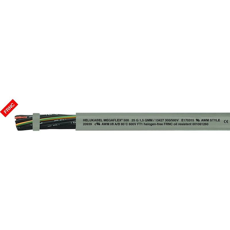 Foto van Helukabel megaflex® 500 stuurstroomkabel 3 g 0.75 mm² grijs 13369-500 500 m