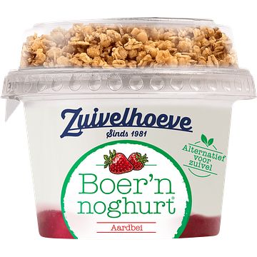 Foto van Zuivelhoeve boer'sn noghurt aardbei 170g bij jumbo