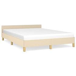 Foto van The living store bedframe crème - 193x143x50 cm - duurzaam materiaal