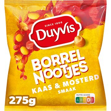 Foto van Duyvis borrelnootjes kaas & mosterd 275gr bij jumbo