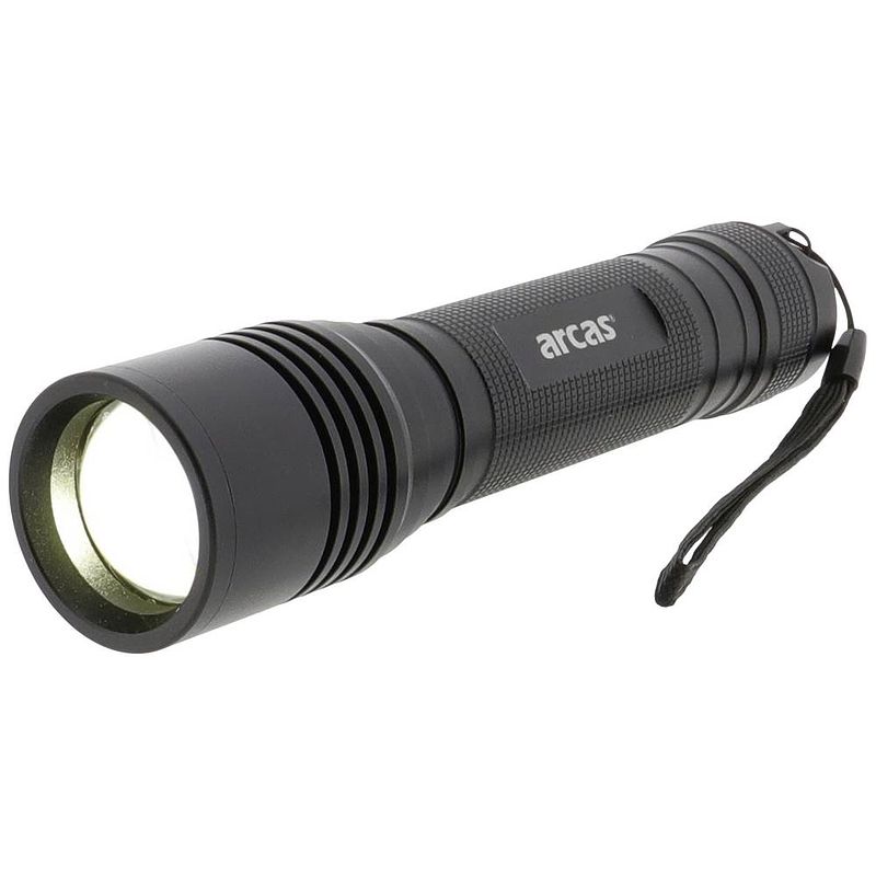 Foto van Arcas 18w zoom high power zaklamp werkt op batterijen led 1600 lm 352 g