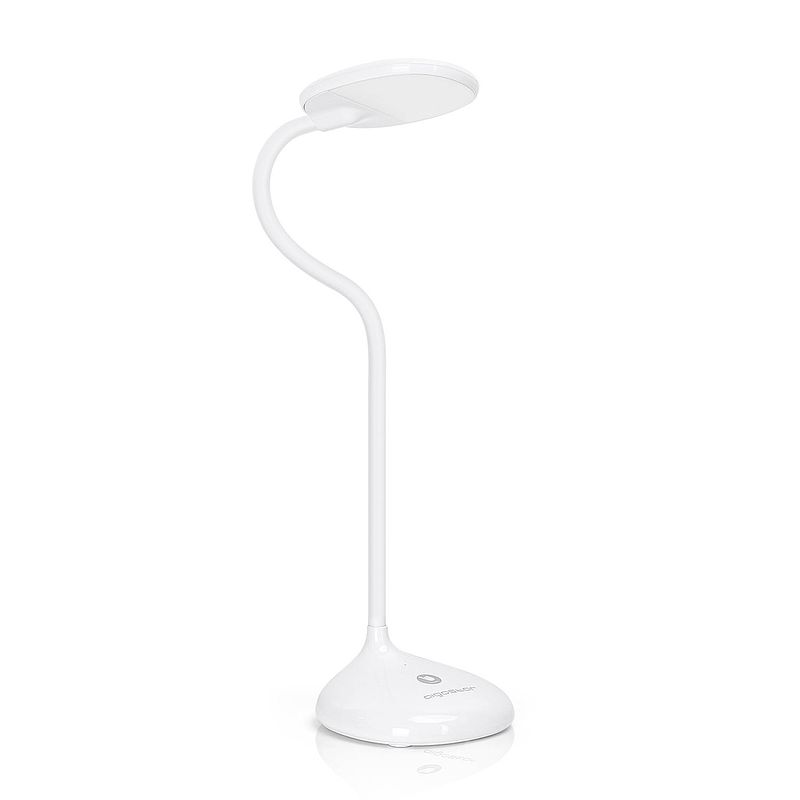 Foto van Aigostar 10zio - bureaulamp led dimbaar - touch control - 3 helderheid - verstelbare leeslamp - bedlamp - 4w - wit