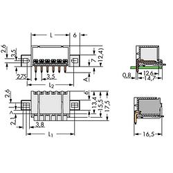 Foto van Wago 2091-1423/005-000 male behuizing-board 2091 totaal aantal polen: 3 rastermaat: 3.50 mm 200 stuk(s)