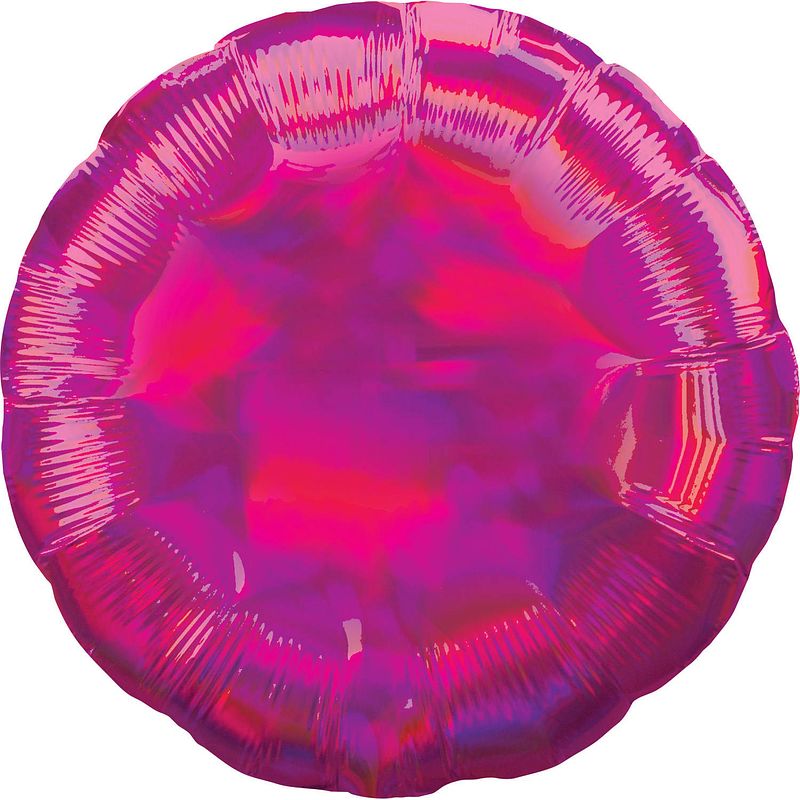 Foto van Amscan folieballon holographic magenta circle 46 cm roze