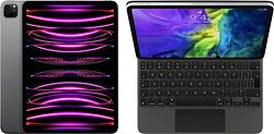 Foto van Apple ipad pro (2022) 11 inch 128gb wifi + 5g space gray + magic keyboard