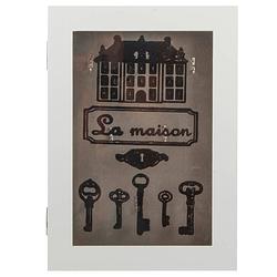 Foto van Houten sleutelkast/sleutelkluis wit la maison 23 x 32 cm - sleutelkastjes