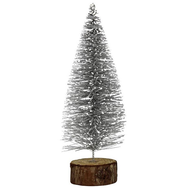 Foto van Peha kerstboom 26 cm hout zilver/wit