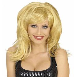 Foto van Blonde pruik met bol kapsel - verkleedpruiken