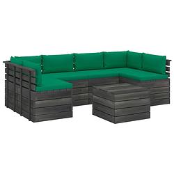 Foto van Vidaxl 7-delige loungeset met kussens pallet massief grenenhout