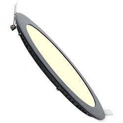 Foto van Led downlight slim - inbouw rond 6w - dimbaar - warm wit 3000k - mat zwart aluminium - ø120mm