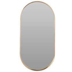 Foto van Home & styling ovale wandspiegel - goud - metalen frame - 50 x 25 cm - spiegels