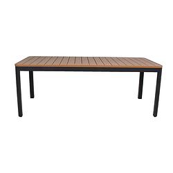 Foto van Giga meubel tuintafel polywood 200cm - aluminium onderstel - tafel brent