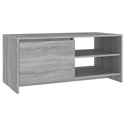 Foto van The living store banktafel - grijs sonoma eiken - 102 x 50 x 45 cm - bewerkt hout